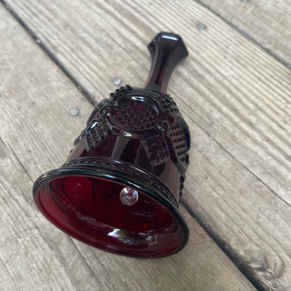 Vintage Avon Cape Cod Ruby Red Glass Bell - Picture 2 of 9